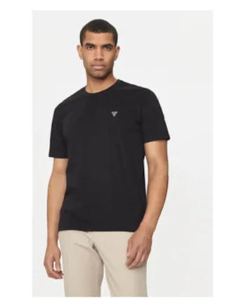 Tricou cu decolteu la baza gatului si logo discret