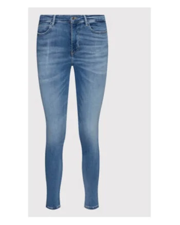 Blugi skinny cu aspect decolorat