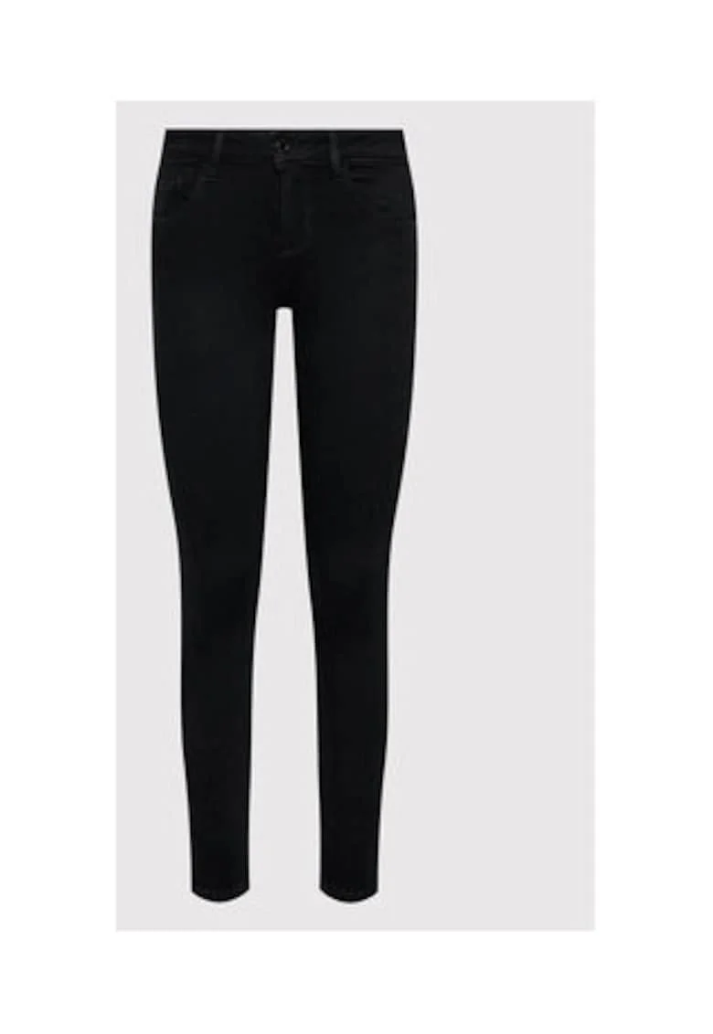 Blugi skinny uni cu talie medie