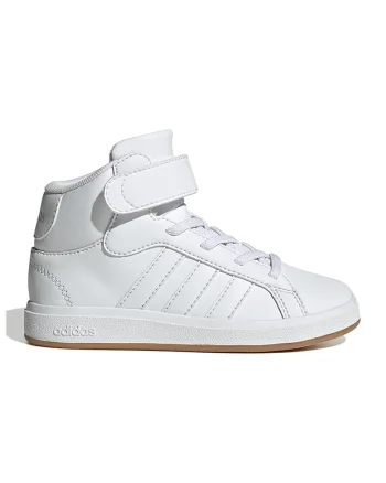 Pantofi sport mid-high din piele ecologica Grand Court, Alb