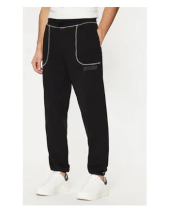 Pantaloni de trening din amestec de bumbac cu logo in relief si model