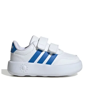Tenisi Break Net 3.0 din piele ecologica cu velcro, Albastru royal/Alb murdar