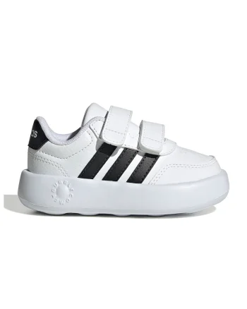 Tenisi Break Net 3.0 din piele ecologica cu velcro, Negru/Crem