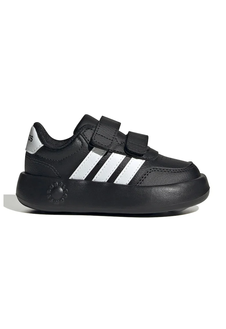 Tenisi Break Net 3.0 din piele ecologica cu velcro, Alb/Negru