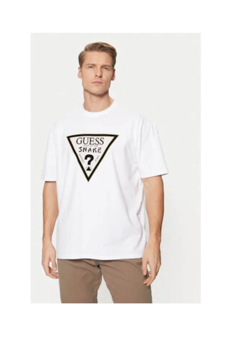 Tricou lejer din amestec de bumbac cu imprimeu pe piept