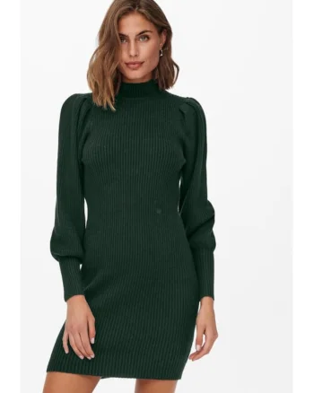 Rochie tricotata 15232502 Verde Comfort Fit, Viscoza