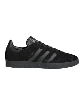 Pantofi sport din piele intoarsa cu garnituri din piele ecologica Gazelle, Negru/Negru stins