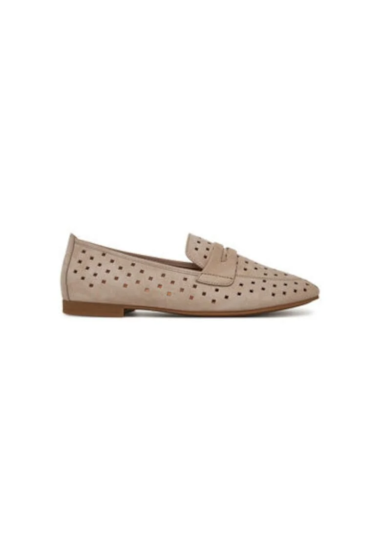 Mocasini dama  65.219.12, Piele naturala, Bej