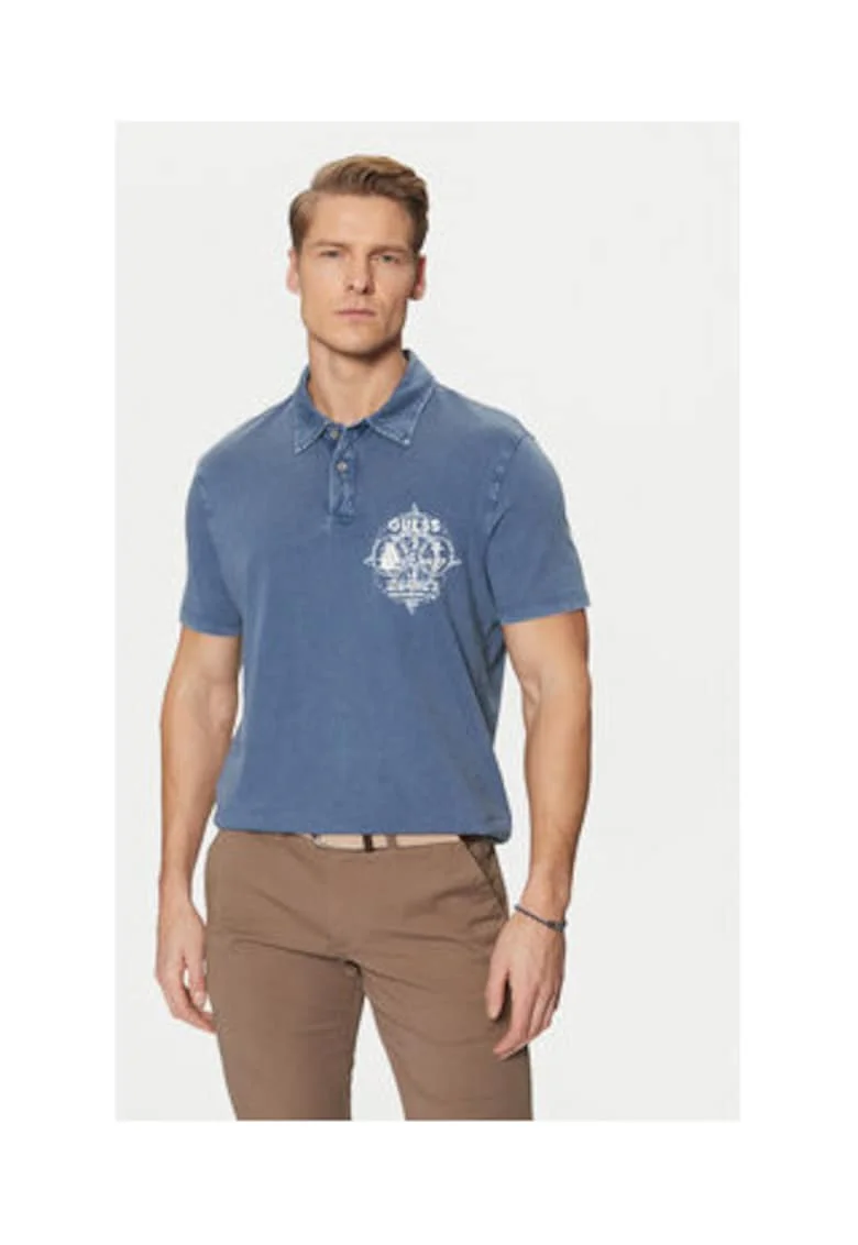 Tricou polo cu aspect decolorat