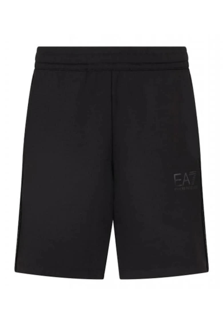 Pantaloni scurti  bermuda, negri, bumbac-elastan