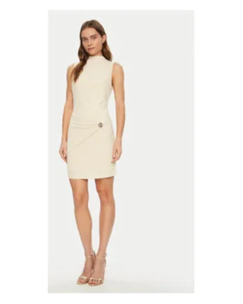 Rochie cambrata fara maneci, din amestec de modal