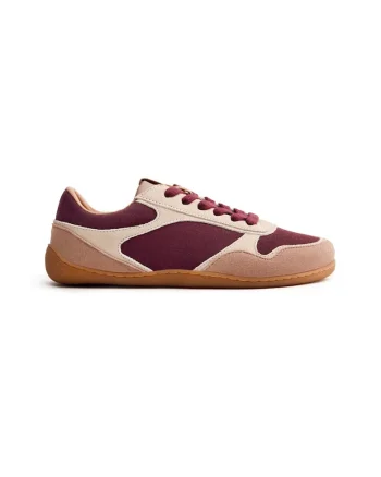 Pantofi sport low-cut de piele intoarsa, Visiniu