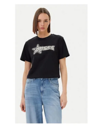 Tricou crop cu logo din bumbac organic
