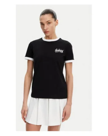Tricou din bumbac cu guler contrastant