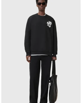 Bluza de trening cu logo contrastant pe spate Orlando, Alb/Negru