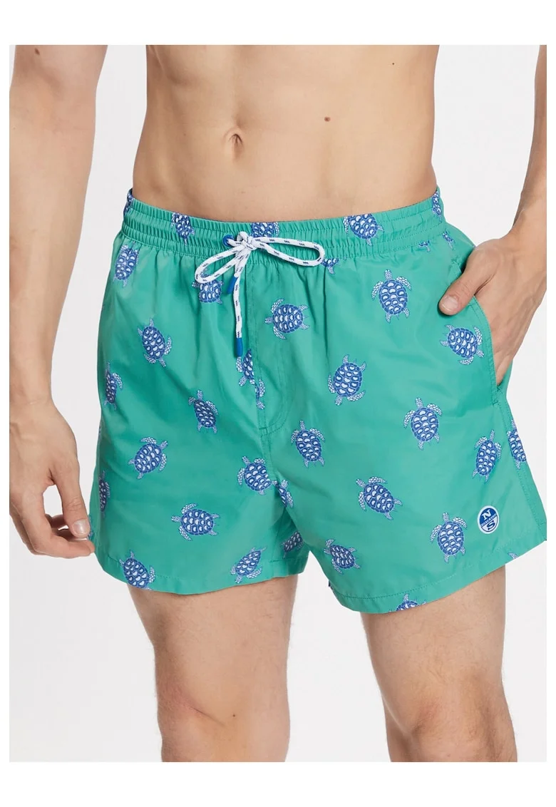 Pantaloni scurti de baie barbati,  Poliester, Verde, Verde
