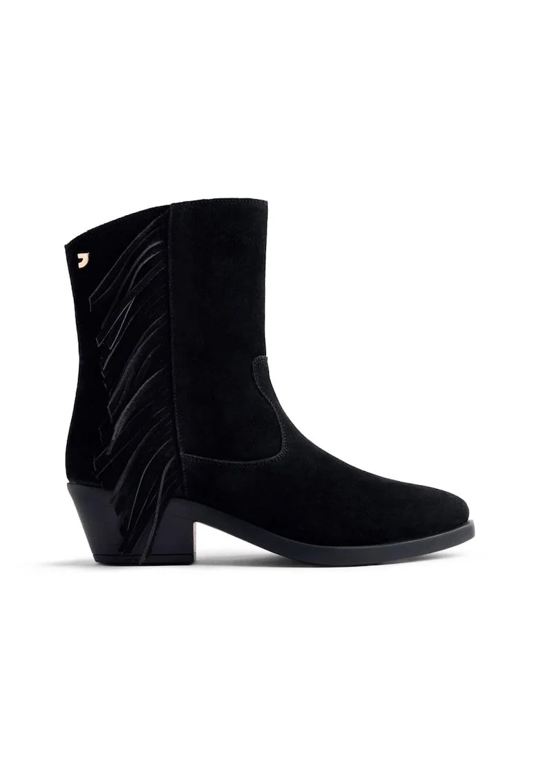 Ghete cowboy de piele intoarsa, Negru