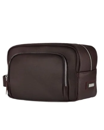 Geanta accesorii din piele naturala  SK04 maro inchis
