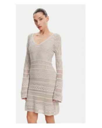 Rochie scurta tricotata cu decolteu in V