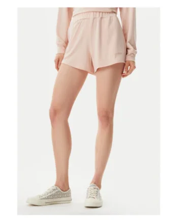 Pantaloni scurti cu talie elastica si model uni