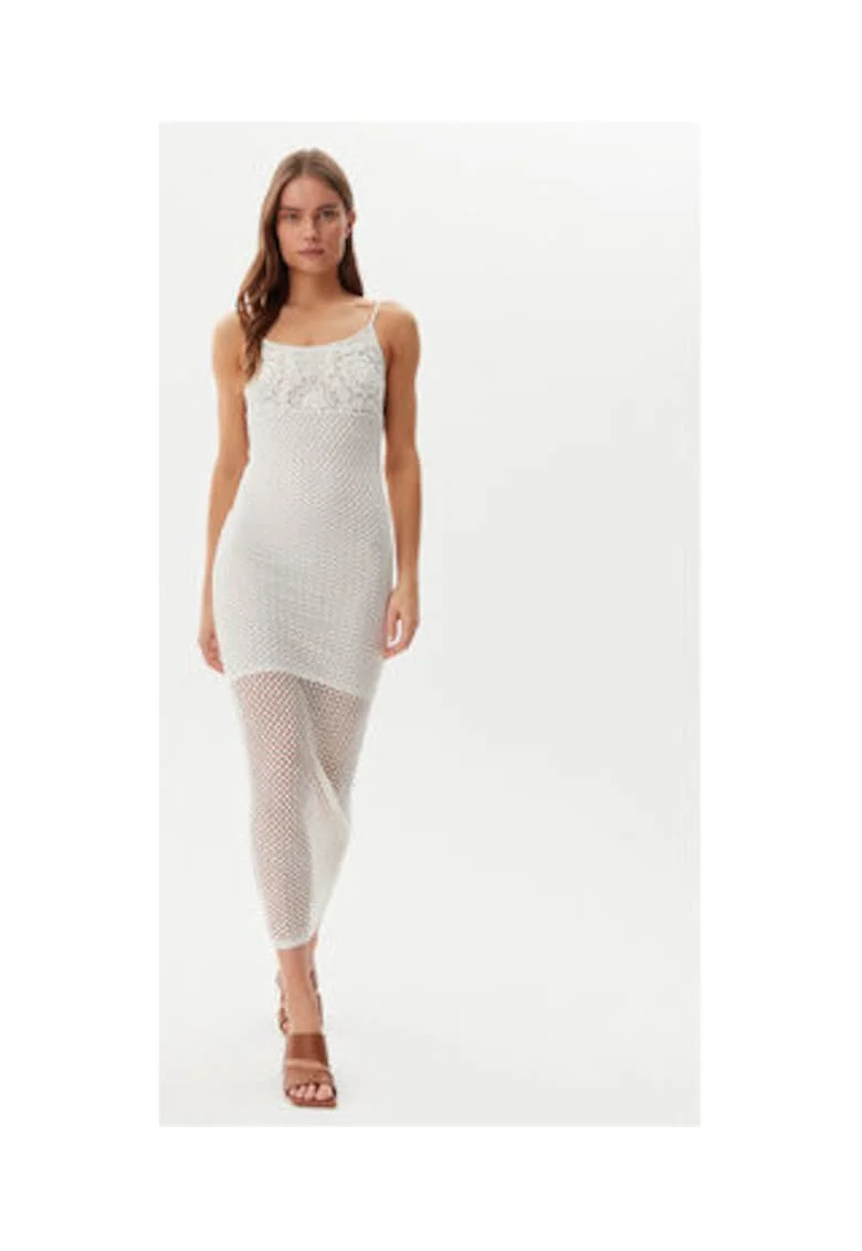 Rochie midi crosetata, fara maneci