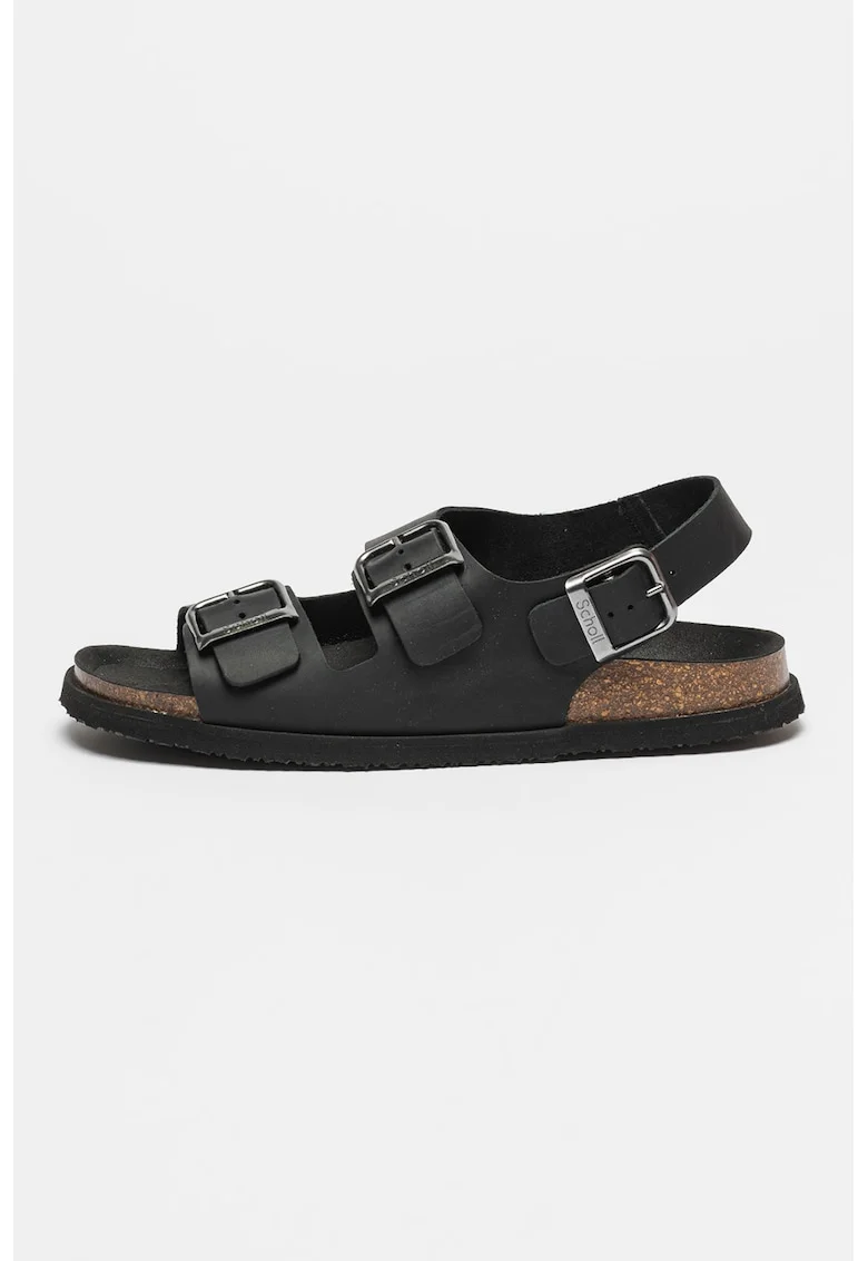 Sandale de piele cu design cu catarama Gaston, Negru