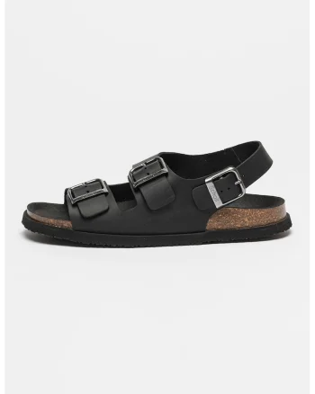 Sandale de piele cu design cu catarama Gaston, Negru