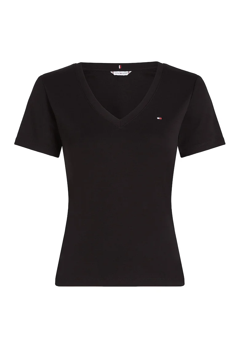 Tricou slim fit cu decolteu in V Cody, Negru
