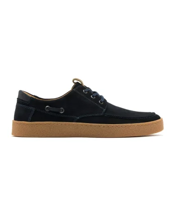 Pantofi boat de piele si piele intoarsa, Albastru ultramarin