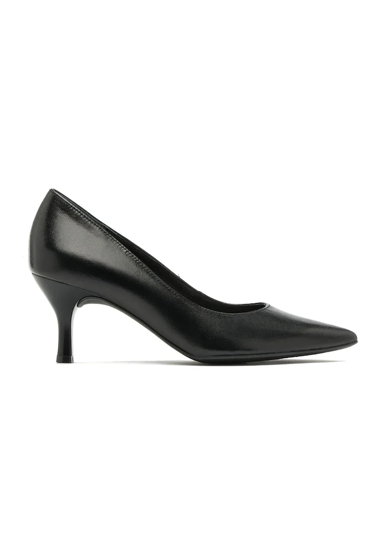 Pantofi de piele cu varf ascutit, Negru