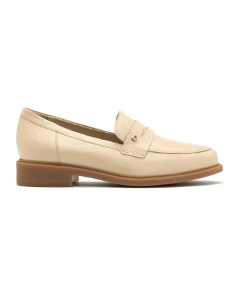 Pantofi loafer de piele Camila, Bej deschis