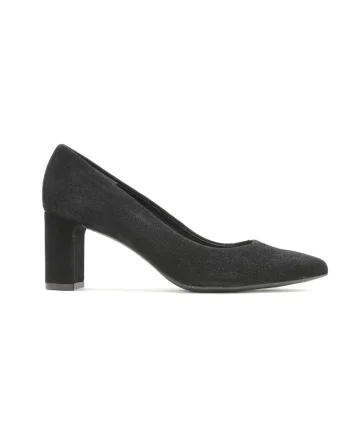 Pantofi de piele intoarsa cu varf ascutit, Negru