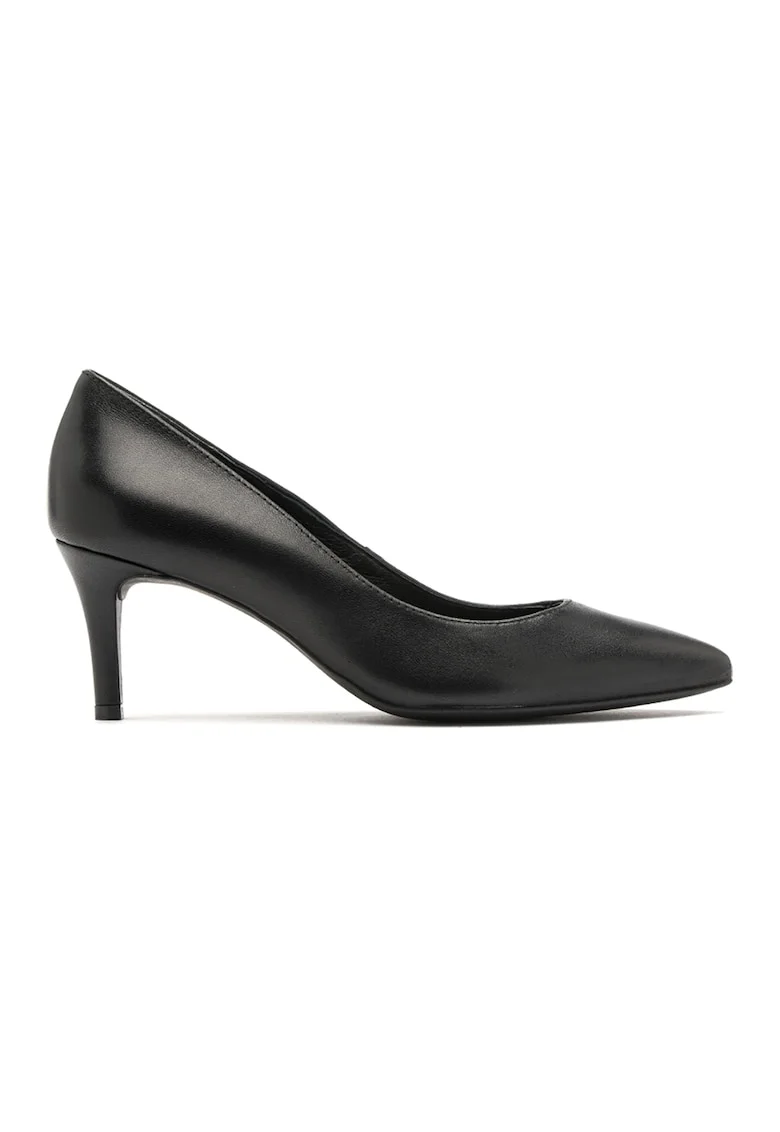 Pantofi de piele cu varf ascutit, Negru