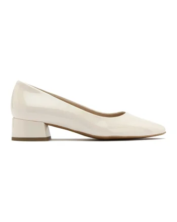Pantofi de piele ecologica Libra, Crem