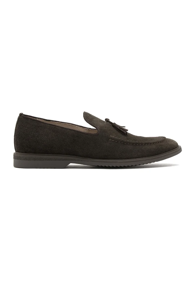 Pantofi loafer de piele intoarsa Jasper, Maro inchis