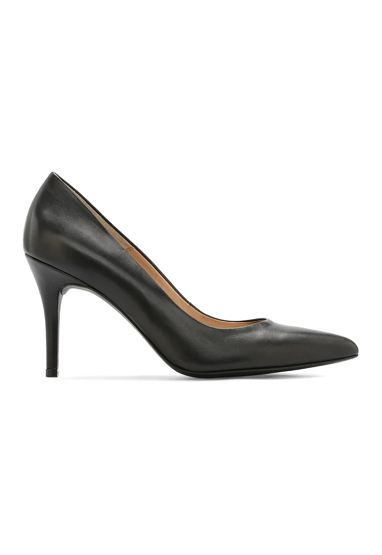 Pantofi de piele cu varf ascutit, Negru