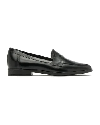 RYLKO, Pantofi loafer de piele cu varf rotund, Negru