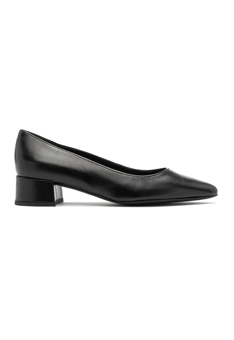 Pantofi de piele intoarsa cu toc masiv Elizabeth, Negru
