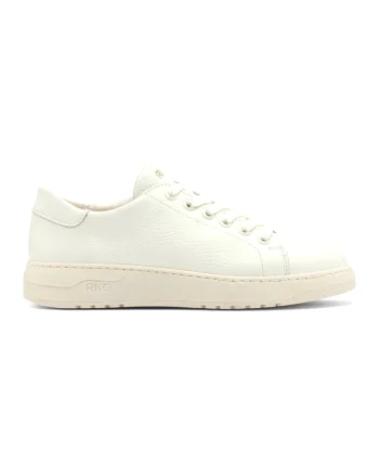 Pantofi sport de piele cu aspect granat Nora, Alb fildes