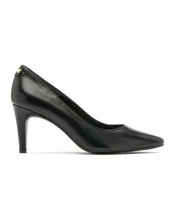 Pantofi de piele cu toc, Negru stins