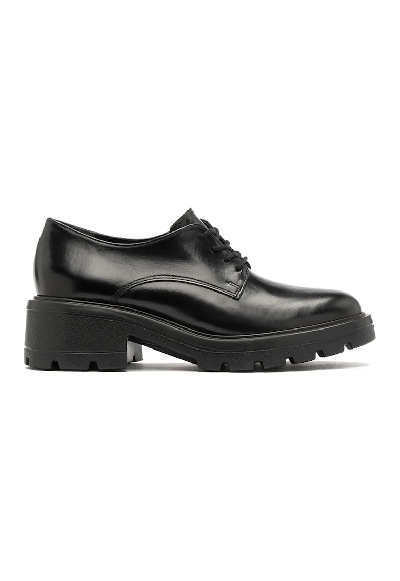 Pantofi derby de piele ecologica lacuita Sisi, Negru
