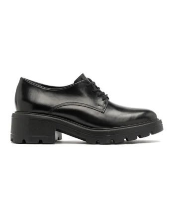 Pantofi derby de piele ecologica lacuita Sisi, Negru