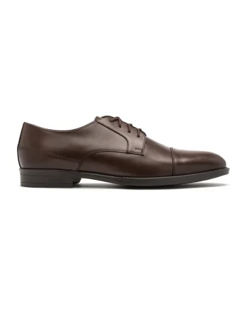 Pantofi de piele Damon, Maro inchis