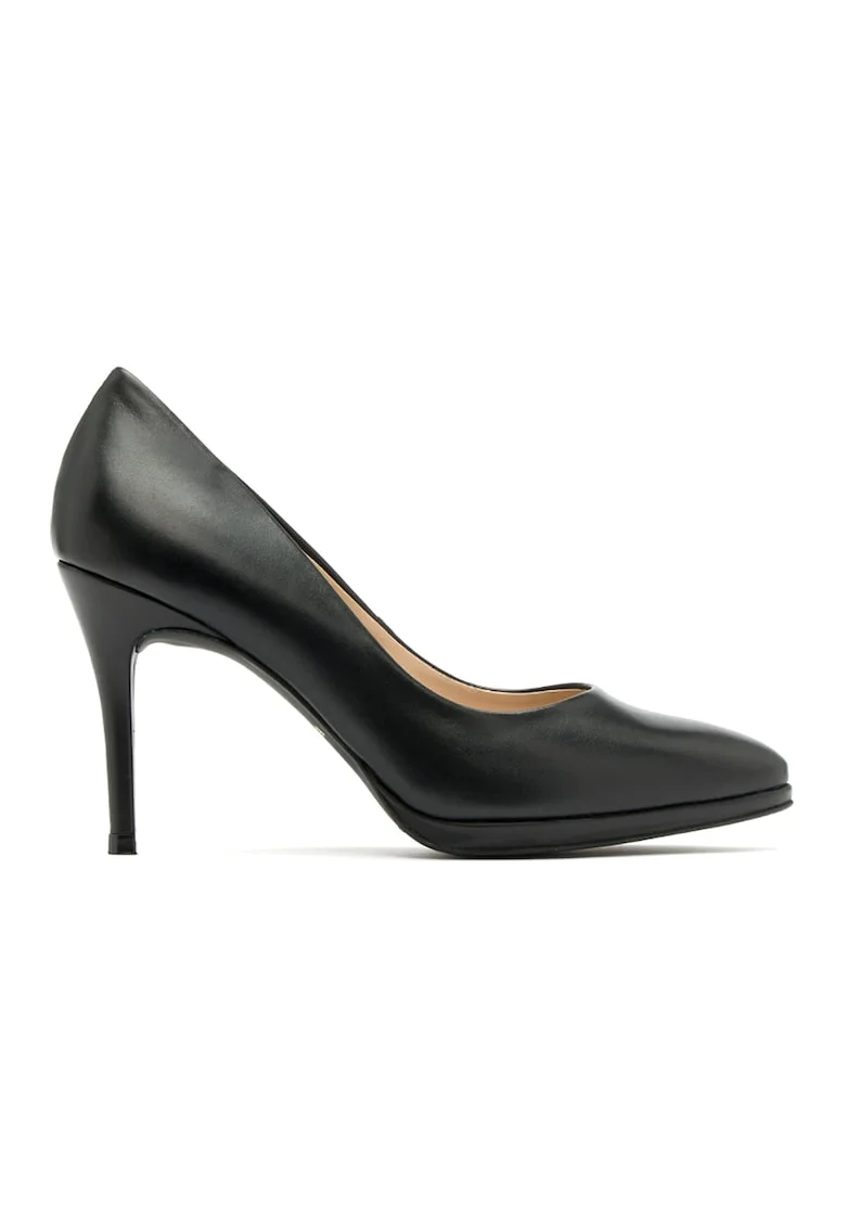 Pantofi de piele cu varf ascutit, Negru