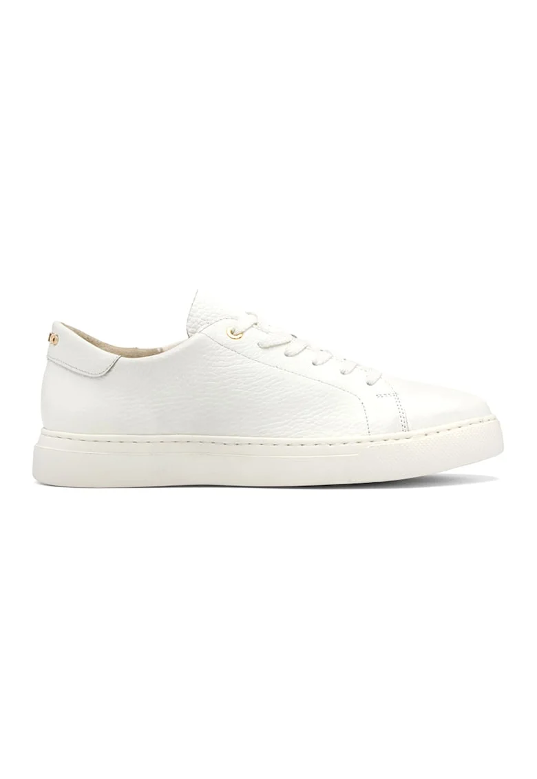 Pantofi sport de piele cu sireturi, Alb murdar