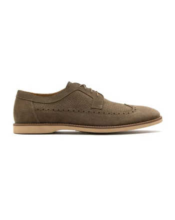 Pantofi brogue de piele intoarsa Scott, Kaki