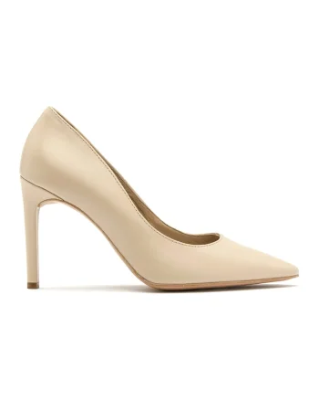 Pantofi de piele cu toc stiletto Aga, Bej