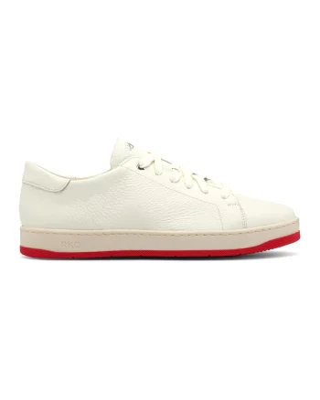 Pantofi sport de piele cu aspect texturat Nora, Alb fildes