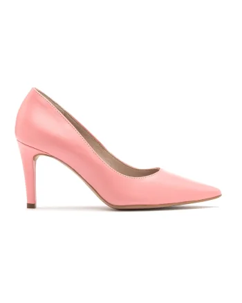 Pantofi de piele cu varf ascutit Arina, Roz pastel