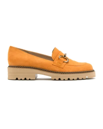 Pantofi loafer de piele intoarsa Clarissa, Portocaliu